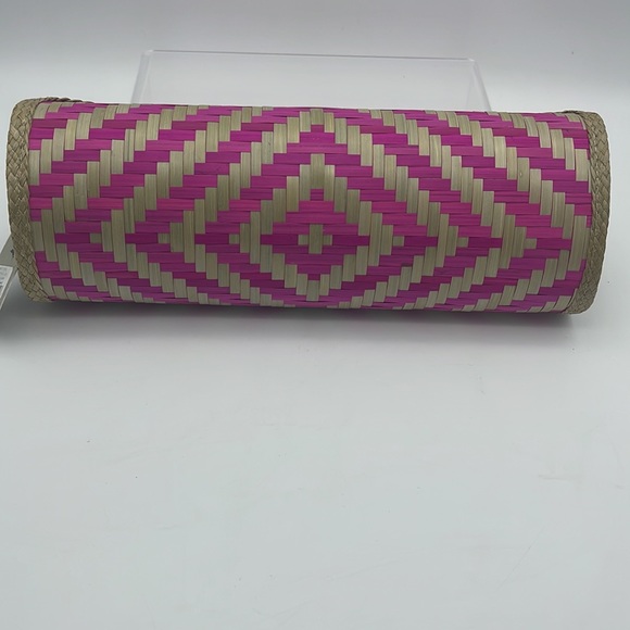 Tommy Bahama Pink and Cream Woven Clutch - Picture 3 of 9